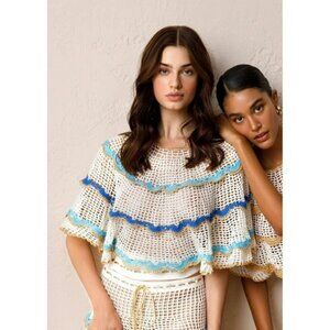 My Beachy Side x Emily in Paris Rima Scalloped MEDIUM Crochet Malibu Blue Boho